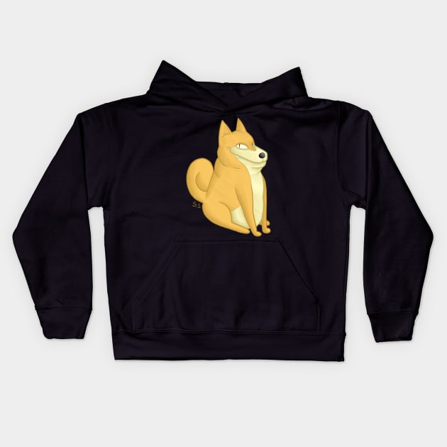 Sly Shibe Shiba Inu Kids Hoodie by The Cat that Draws